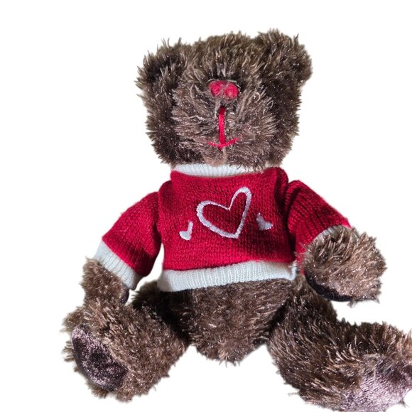 Dan Dee Collectors Choice Brown Teddy Bear In Red Heart Sweater plush valentine - Picture 1 of 7